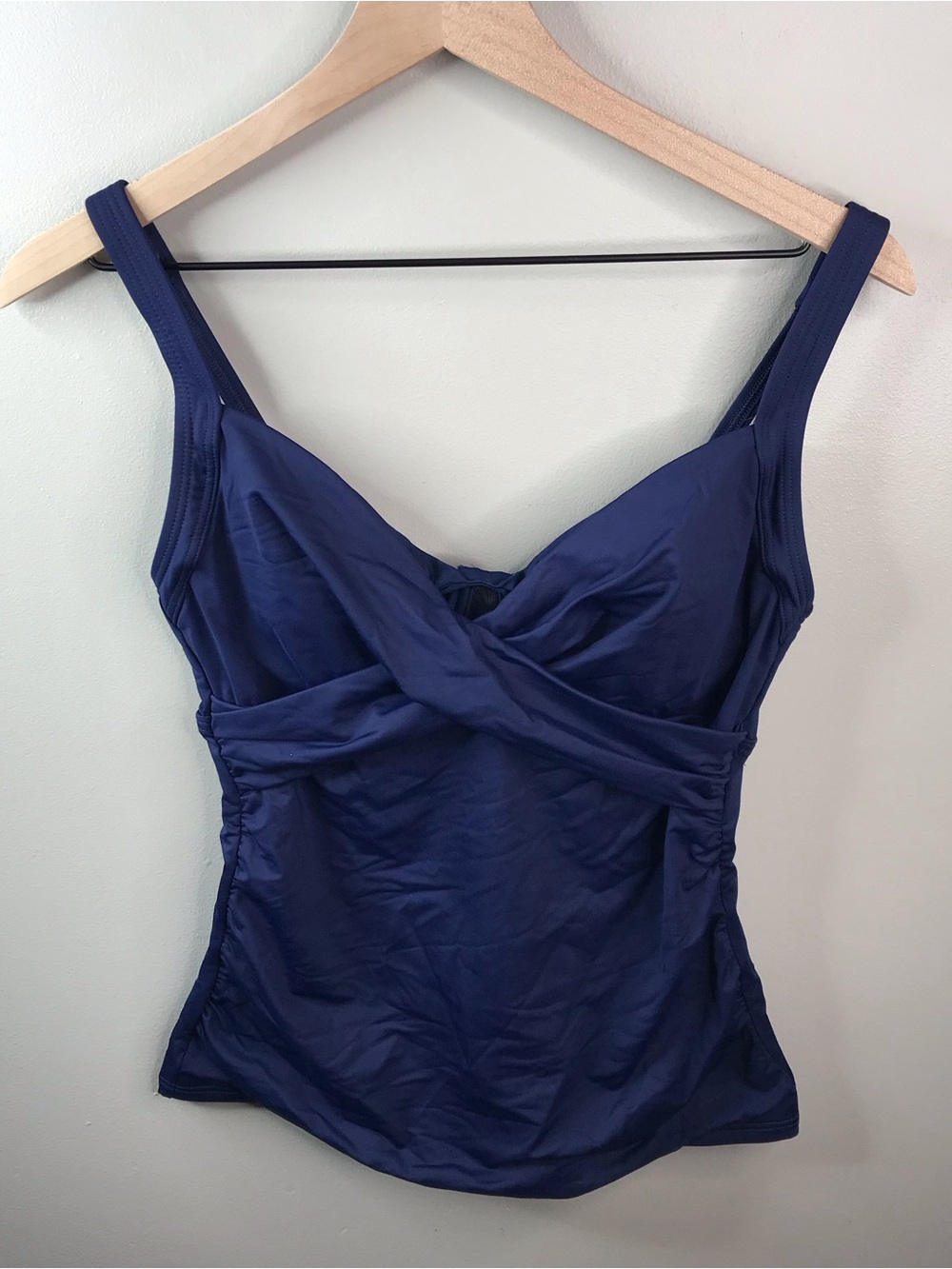 Lands’ End Navy Twist-Front Tankini Top